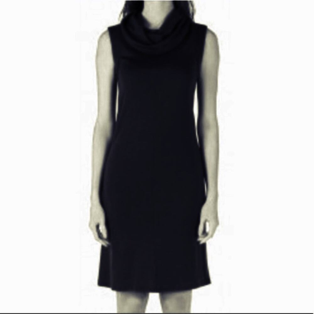 Helmet Lang Wool Cowl Neck Sleeveless Sheath Dress